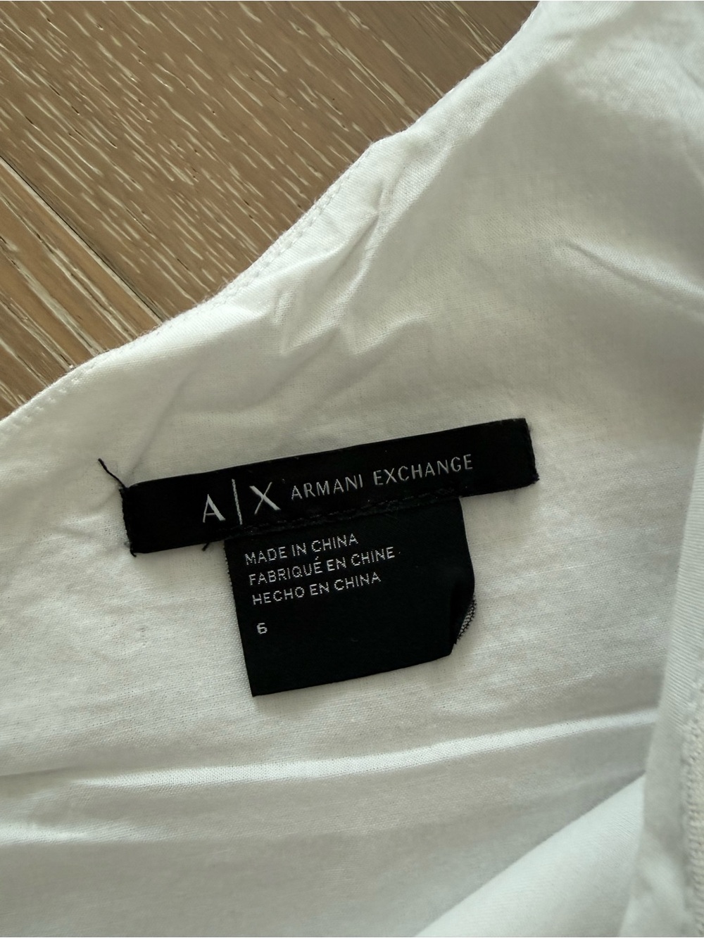 Armani Exchange Asymmetric One-Shoulder Cream Dress Linen-Blend - Picture 2 of 7